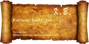 Karsay Beáta névjegykártya
